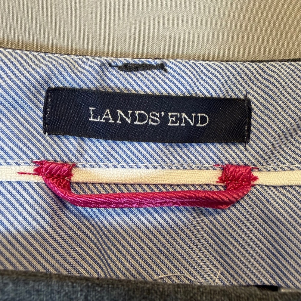 Lands End Fit 2 Slim Leg Gray Black Side Stripe Dress Pants Womens 10 Trousers - Picture 2 of 9
